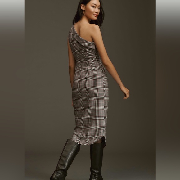 Maeve One-Shoulder Asymmetrical Slim Midi Dress Size 4P - Picture 3 of 7